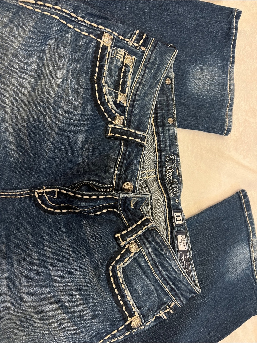 Miss Me Blue Embroidered Boot Cut Jeans